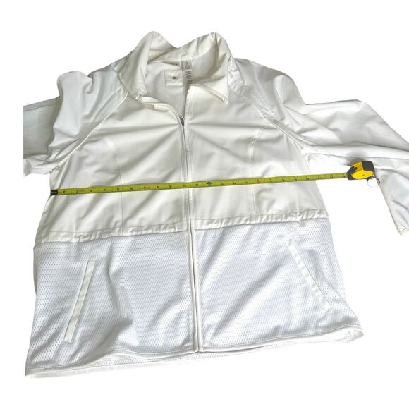 Chico’s Zenergy Golf White Zip  Convertible Jacket  Mesh Vent Activewear  Size 2 - Picture 8 of 12